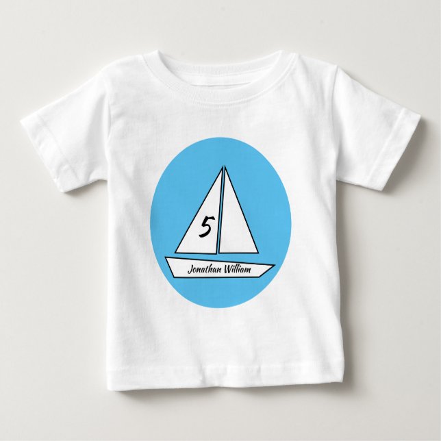 Camiseta De Bebé Cumpleaños en velero (Anverso)