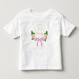 Camiseta De Bebé Cumpleaños floral con dos lazos elegantes