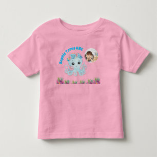 Camiseta De Bebé Cumpleaños Foto Femenina Pulpo Floral Caprichosa A