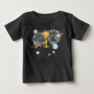 Camiseta De Bebé Cumpleaños Galaxia Espacio Exterior Sol Luna Estre