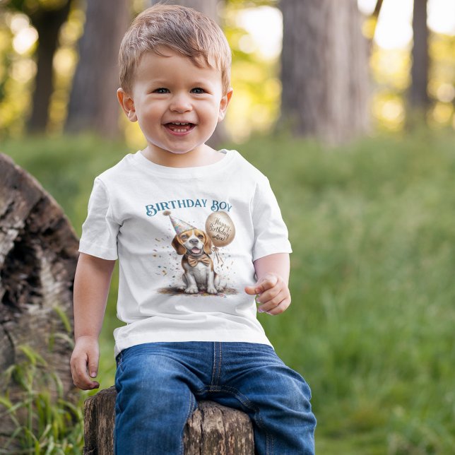 Camiseta De Bebé Cumpleaños Honrado Beagle Perro Globo Personalizad (Subido por el creador)