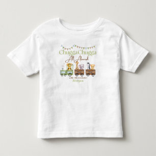 Camiseta De Bebé Cumpleaños Lindo Chugga Acuarela Animal Tren