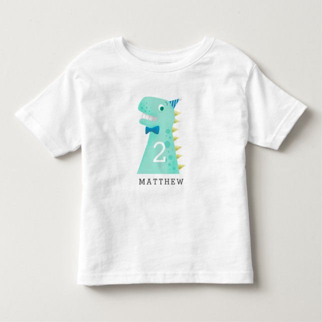 Camiseta De Bebé Cumpleaños lindo del dinosaurio cualquier edad (Anverso)