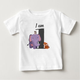 Camiseta De Bebé Cumpleaños lindo safari elefante tigre mono