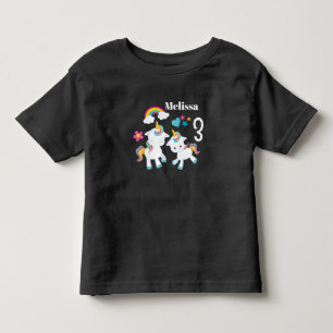Camiseta De Bebé Cumpleaños Mágico Arcoíris Unicornios Bailarines L