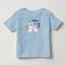 Camiseta De Bebé Cumpleaños Mágico Arcoíris Unicornios Bailarines L