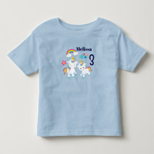 Camiseta De Bebé Cumpleaños Mágico Arcoíris Unicornios Bailarines L