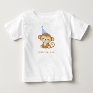 Camiseta De Bebé Cumpleaños mono de 1 año