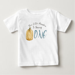 Camiseta De Bebé Cumpleaños Niño Calabaza Pequeña Acuarela Caída Az