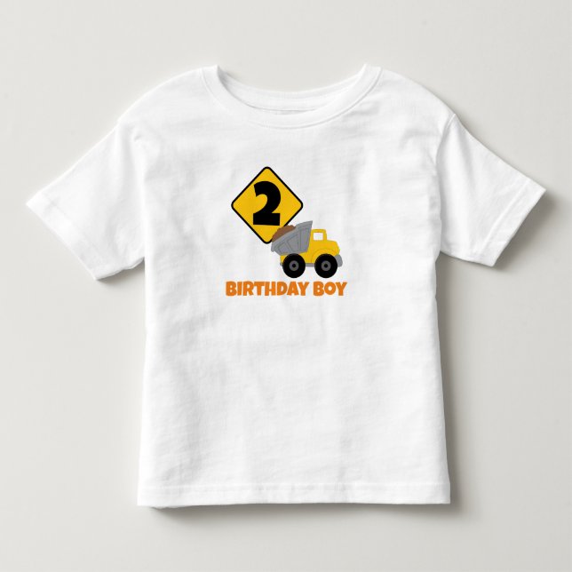 Camiseta De Bebé Cumpleaños Niño Construcción (Anverso)