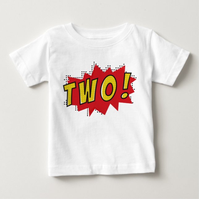 Camiseta De Bebé Cumpleaños niños fiesta superhero dos años (Anverso)