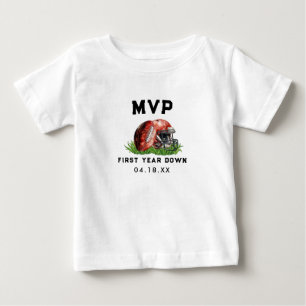 Camiseta De Bebé Cumpleaños número 1 de Fútbol Primer Año Down