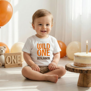 Camiseta De Bebé Cumpleaños número 1 de Wild One Nombre