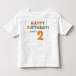 Camiseta De Bebé Cumpleaños número 2 alfabeto colorido con primer n