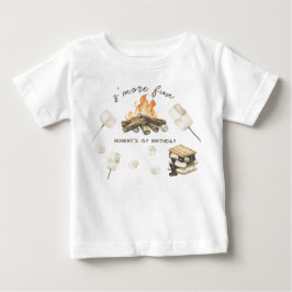 Camiseta De Bebé Cumpleaños número 2 de Watercolor S'more Campfire