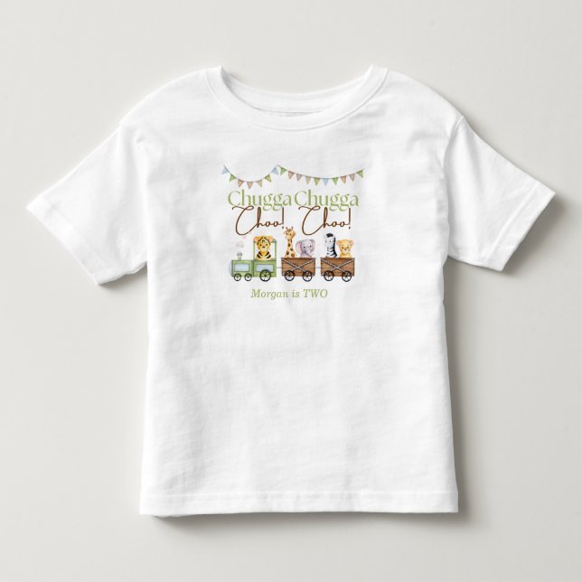 Camiseta De Bebé Cumpleaños número 2 Tierno Chugga Acuarela Tren de (Anverso)
