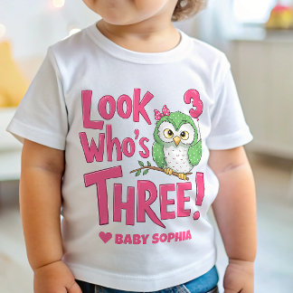Camiseta De Bebé Cumpleaños número 3 Mira Quién Cumple Tres
