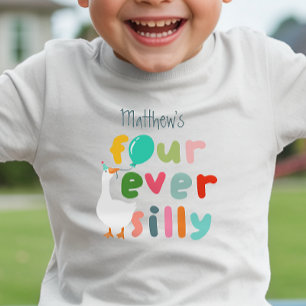 Camiseta De Bebé Cumpleaños número 4 del niño de la granja de ganso
