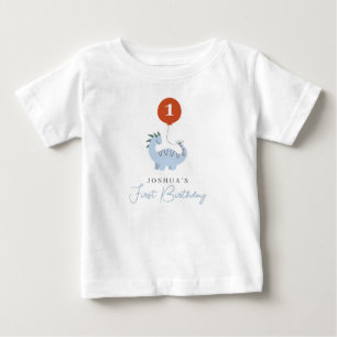 Camiseta De Bebé Cumpleaños número uno de los chicos dinosaurio