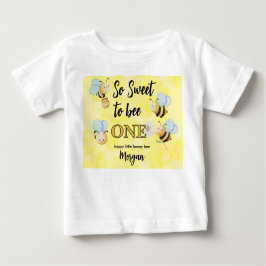 Camiseta De Bebé Cumpleaños número uno Fiesta de Abeja Lindo Uno Am
