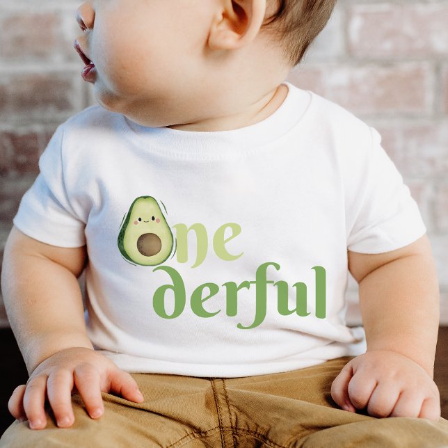 Camiseta De Bebé Cumpleaños Onederful Aguacate 1er (Onederful Avocado 1st Birthday Baby T-Shirt)