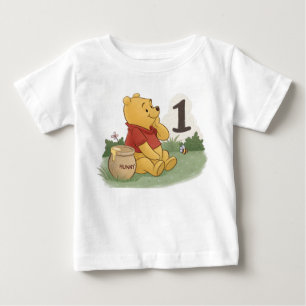 Camiseta De Bebé Cumpleaños oso de peluche acuarela lindo primero 