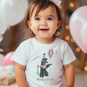 Camiseta De Bebé Cumpleaños Paw-ty cachorro lindo perro Caniche eda