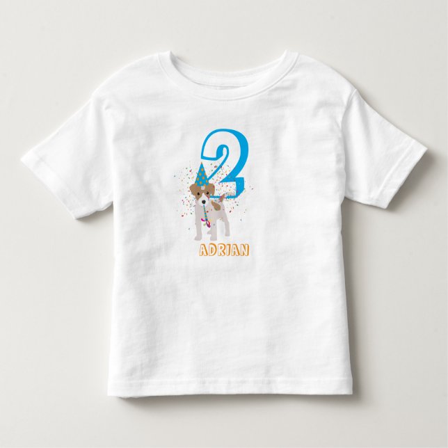 Camiseta De Bebé Cumpleaños Perro Cachorro Animal Niños Edad (Anverso)