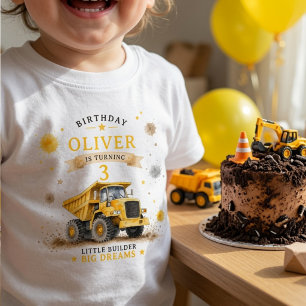 Camiseta De Bebé Cumpleaños Personalizado Camión de Volteo