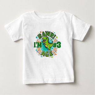 Camiseta De Bebé Cumpleaños personalizado de los dinosaurios