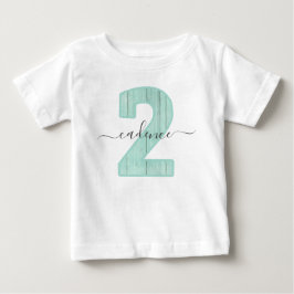 Camiseta De Bebé Cumpleaños personalizado de lunares de menta para 