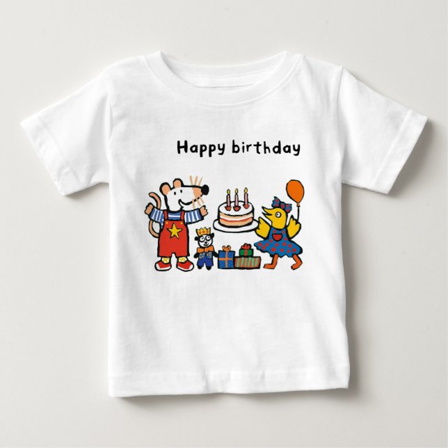 Camiseta De Bebé Cumpleaños personalizado de Maisy (Anverso)