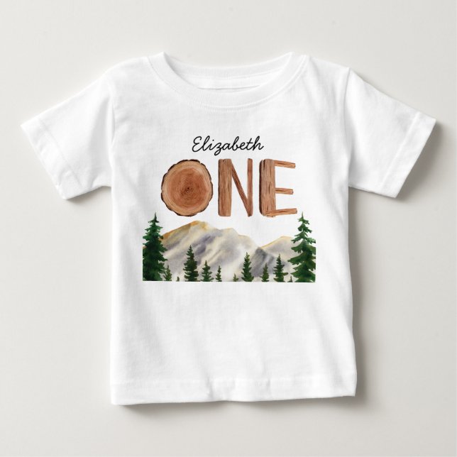 Camiseta De Bebé Cumpleaños personalizado de una montaña (Anverso)