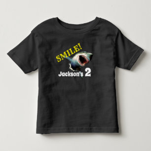 Camiseta De Bebé Cumpleaños personalizado del tiburón de la