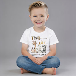 Camiseta De Bebé Cumpleaños Personalizado Dos Salvajes Safari Bebé