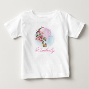 Camiseta De Bebé Cumpleaños Personalizado en Globo Aerostático
