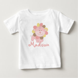 Camiseta De Bebé Cumpleaños Personalizado Safari Jungla León Rosa L