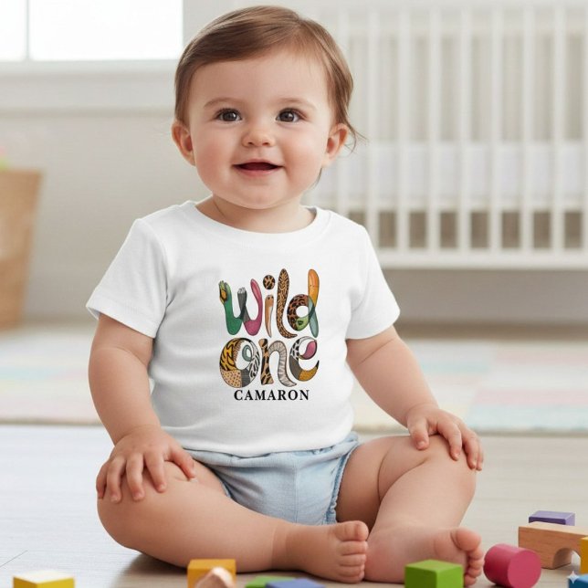Camiseta De Bebé  Cumpleaños Personalizado Wild One 1er Cumpleaños  (Subido por el creador)