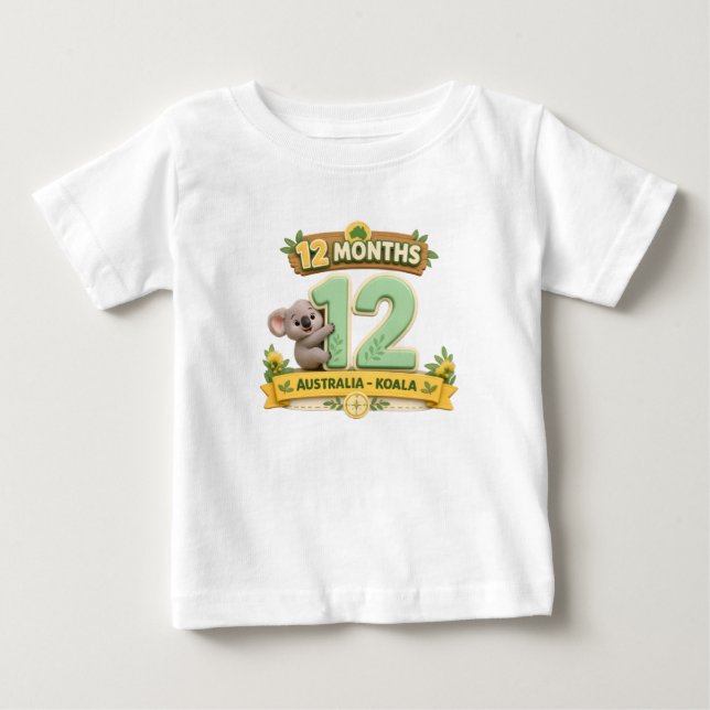 Camiseta De Bebé Cumpleaños Primer Cumpleaños del Bebé de 12 Meses (Anverso)
