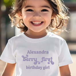 Camiseta De Bebé Cumpleaños Primero de Hada Morada Primera Fruta