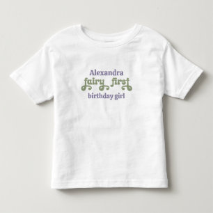 Camiseta De Bebé Cumpleaños primero de la hada púrpura primera baya