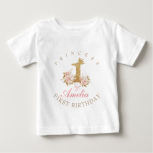 Camiseta De Bebé Cumpleaños Princesa 1er Año