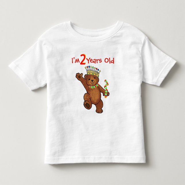 Camiseta De Bebé Cumpleaños real año del oso 2 (Anverso)