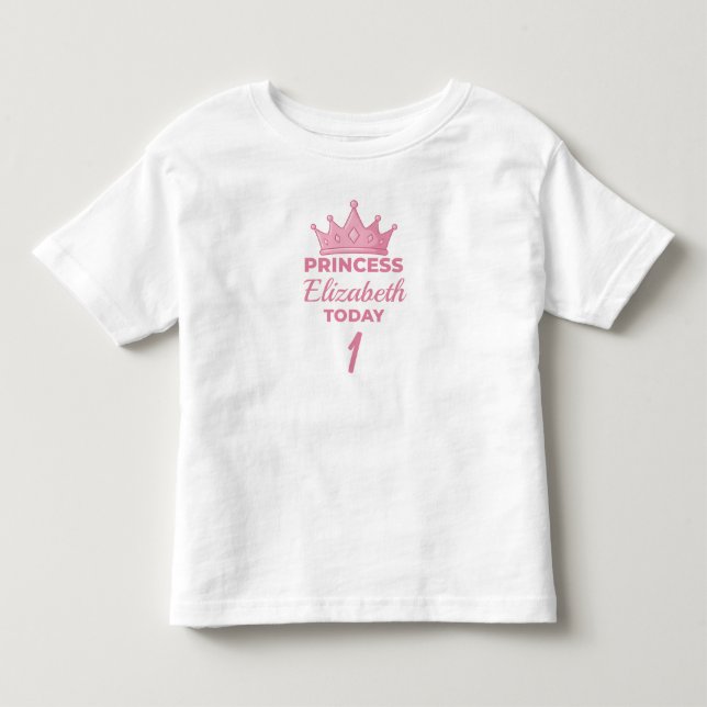Camiseta De Bebé CUMPLEAÑOS REALES - Tee de Princesa de Nombre Pers (Anverso)