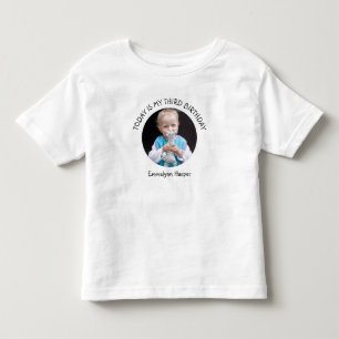 Camiseta De Bebé Cumpleaños redondo de nombre de año personalizado 