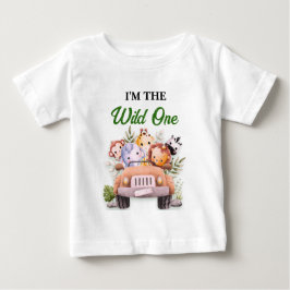 Camiseta De Bebé Cumpleaños Safari Animales Wild One
