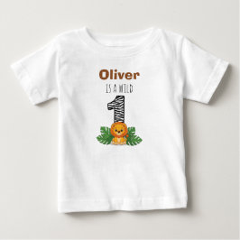 Camiseta De Bebé Cumpleaños Safari de León Bebé Adorable