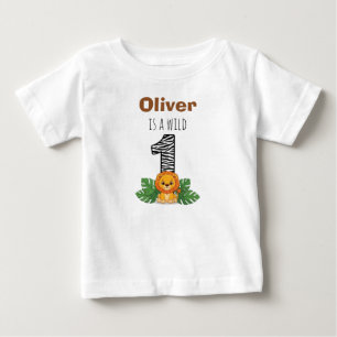 Camiseta De Bebé Cumpleaños Safari de León Bebé Adorable