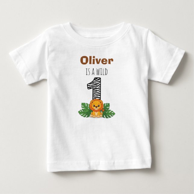 Camiseta De Bebé Cumpleaños Safari de León Bebé Adorable (Anverso)