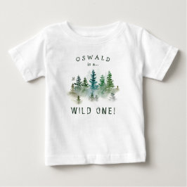 Camiseta De Bebé Cumpleaños Salvaje 1 Madera Acuarela